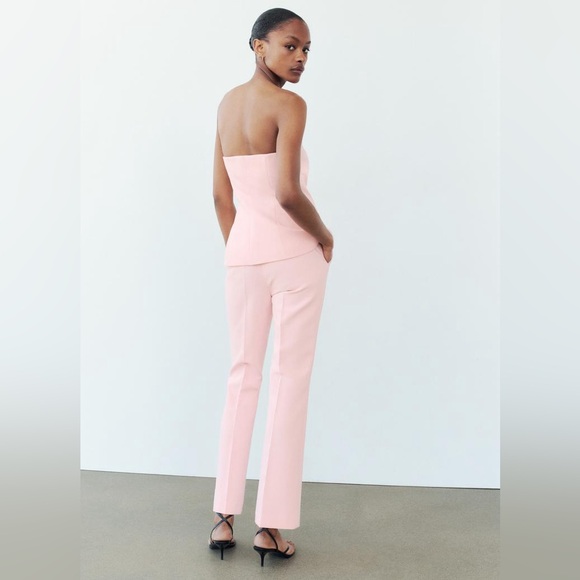 Zara Women’s Full Length Flared Pants Size Medium Pink High Rise‎ - Picture 3 of 16